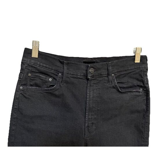 Mother The Insider Crop Step Fray Size 31 Black Jeans Not Guilty Stretchy - Picture 13 of 16